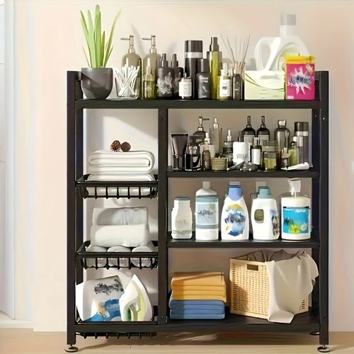 4 Tier Kitchen Basket Storage Trolley Rack Fruit Vegetable Organiser Shelf Cart — image 14