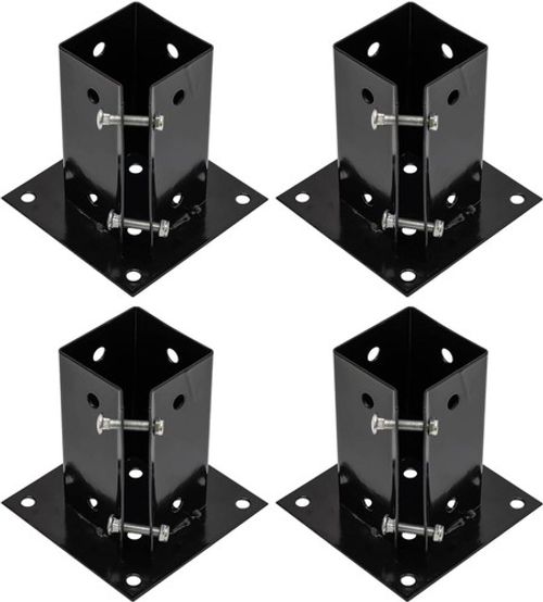 Heavy Duty BOLT DOWN Galvanised SQUARE POST SUPPORT Fence Foot Pack X4