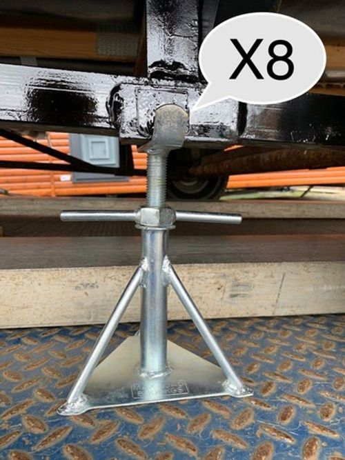 8x Static Caravan Very Small Axle Stand Mobile Home Siting Chassis 7.5" - 10.5"