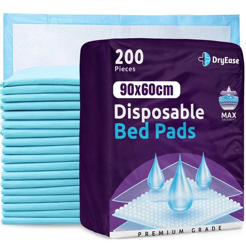 DryEase Disposable Incontinence Bed Pads 90 x 60cm – Highly Absorbent Bed Sheets