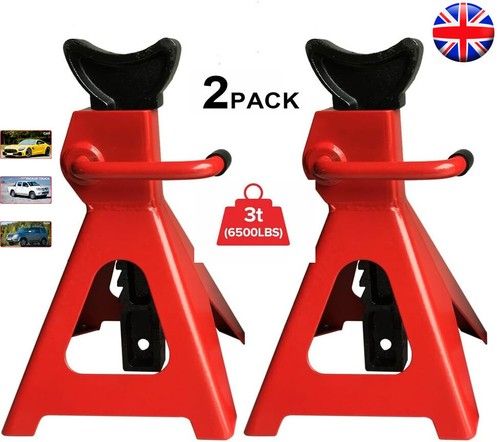 2pcs 3 Ton Heavy Duty Axle Stands Floor Jack Lifting Capacity Stand Car Caravan