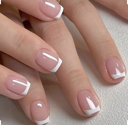 24 Pcs Luxurious Glossy Short Coffin Press On Nails, Reusable, Long Lasting Wear