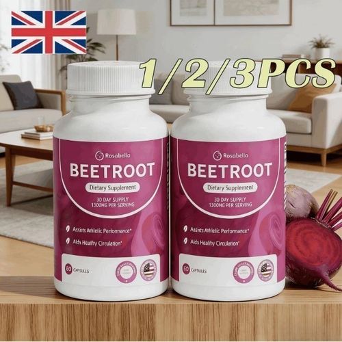 Rosabella Organic Beet Root Powder 1300mg Capsules Support Blood Pressure 60ct.^ — image 2
