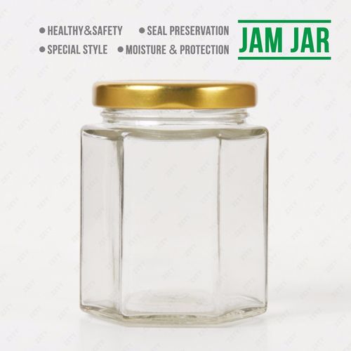 Hexagonal Jam Jars 72x196ml (7oz approx)  Storage Preserve Pickles Mini Jars — image 1