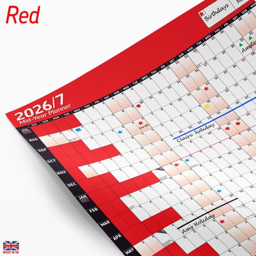 2026/2027 Mid-Year Wall Planner Calendar Wall Chart Home Office Work A2 Calender — image 12