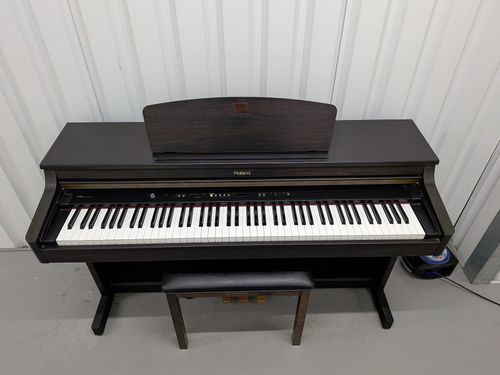 Roland HP103e digital piano and stool in dark rosewood finish stock number 26392 — image 6