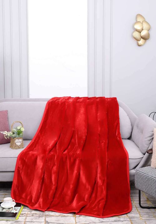 Super Soft Faux Fur Mink Throw Large Sofa Blanket Fleece Plain Warm Double King — image 1