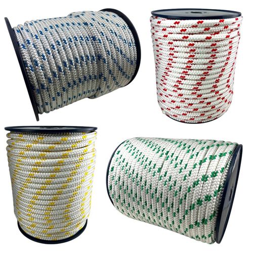 Quality Double Braid on Braid Polyester Mooring Yacht Marine Rope White Yellow — image 6