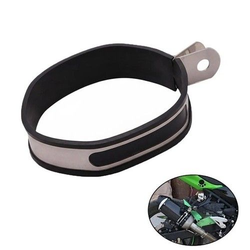 Stainless Motorcycle Exhaust Clamp Mount Bracket Fixed Ring Hanger Support