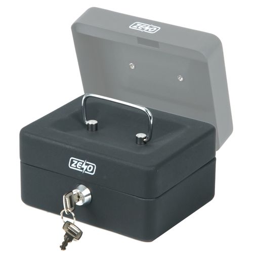 MONEY BOX TIN 6" STEEL METAL CASH SAFE SECURITY PETTY TIN WITH LOCK 2 KEYS BLACK — image 7