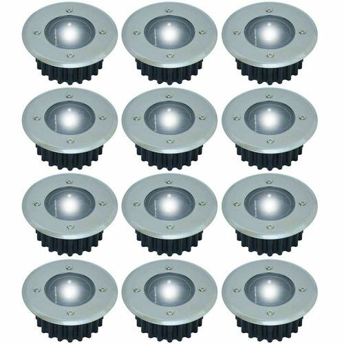 12X Solar Power Ground Lights Floor Decking Patio Outdoor Garden Lawn Path Lamp