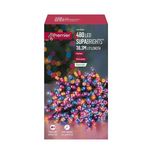 480 Electric Indoor Outdoor Lights Warm Multicoloured White Rainbow Vintage Gold