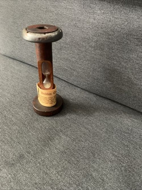 Vintage Bobbin Egg Timer (5 Mins) Made From Textile Mill Bobbin Spool Wooden