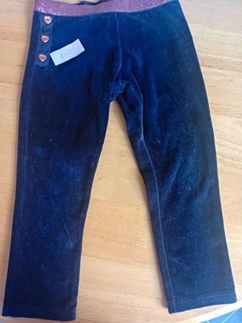 Baker Girls Navy Cotton Leggings 2-3 Years Pull On Plain Casual Play