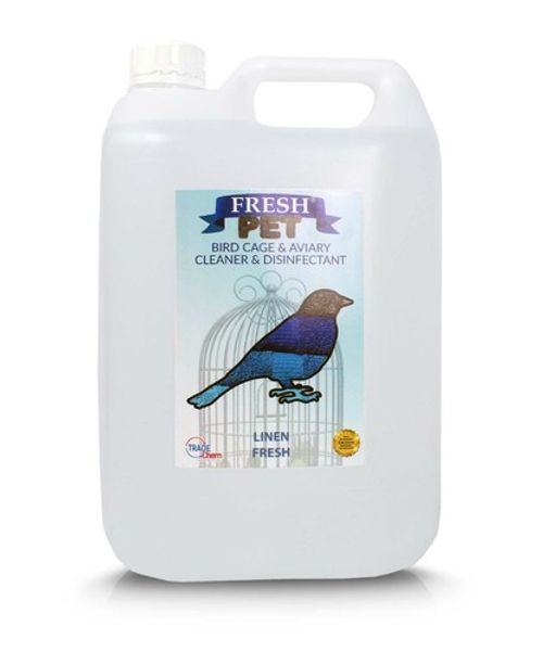 Fresh Pet Bird Cage Cleaner Kills 99.99% Germs Animal Safe- 5L - Linen Fresh