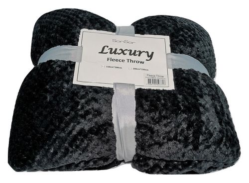 Waffle Fleece Throw Blanket Bedspread Bed Sofa Chair - Double King Cushion Cover — image 1