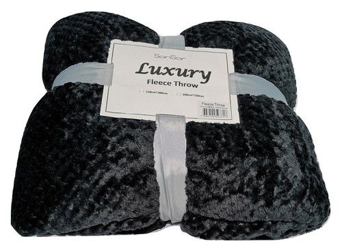 Waffle Fleece Throw Blanket Bedspread Bed Sofa Chair - Double King Cushion Cover