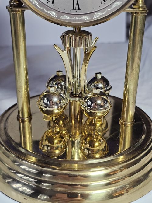 Vintage Acctim Quartz Anniversary Dome Clock Brass Rotating Pendulum Working — image 4
