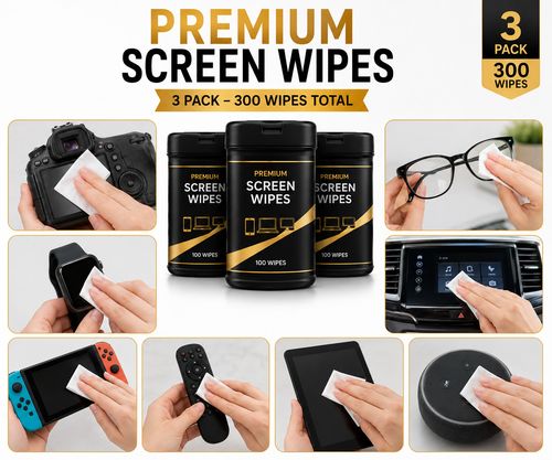300 x SCREEN CLEANING WET WIPES Laptop LED TV Monitor Pad Tablet Phone Cleaner — image 3
