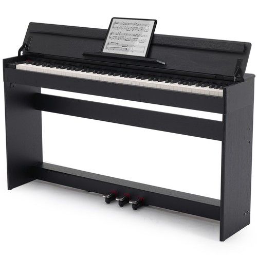 ♬Mustar Upright Digital Piano 88 Semi Weighted Keys Electronic Keyboard 3 Pedals