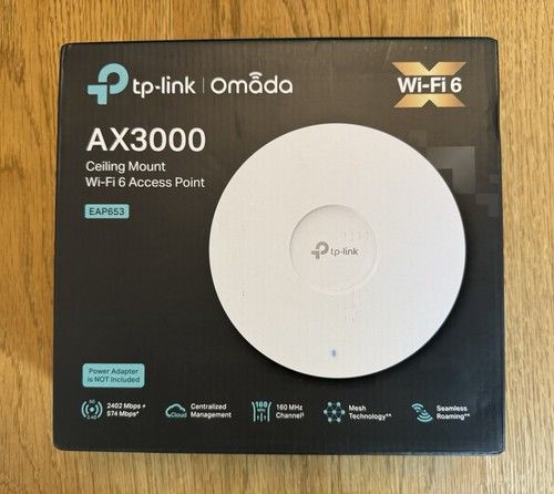 TP-Link EAP653 AX3000 Omada Mesh Wall Ceiling Mount Wireless WiFi 6 Access Point