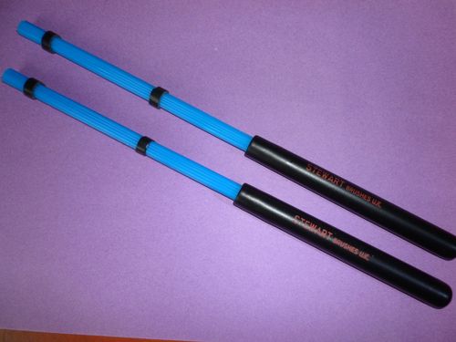 BLUE NYLON HOT RODS Excellent Value Stewart Brushes UK Drum Brushes Sticks — image 2