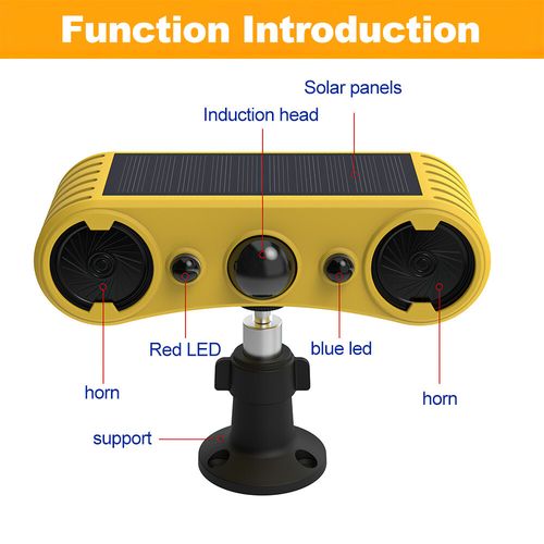 Solar Powered Motion Sensor Security Alarm Voice And Light Warning Outdoor Farm — image 11