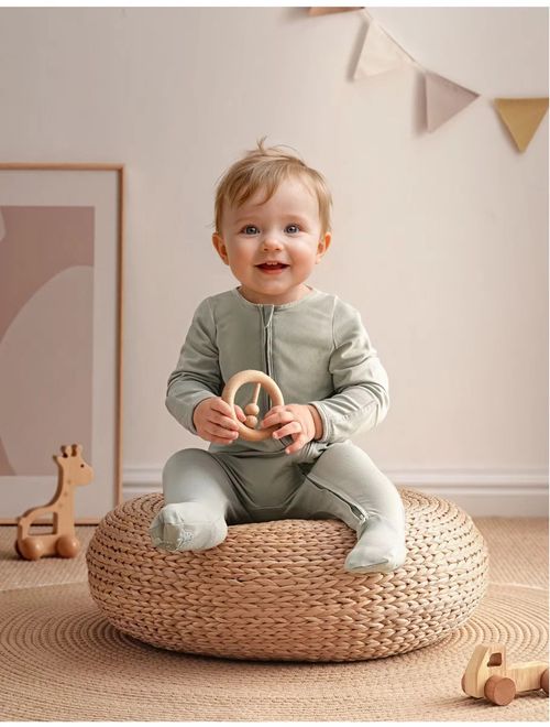 3-Pack Baby Footed Sleepers Zip Babygrow – Unisex Neutral Pajamas 3-6M — image 5