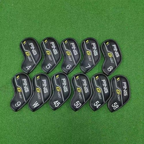 11 Pcs For PING G430 Golf Club Head Cover Iron Head Covers Magnetic Black White