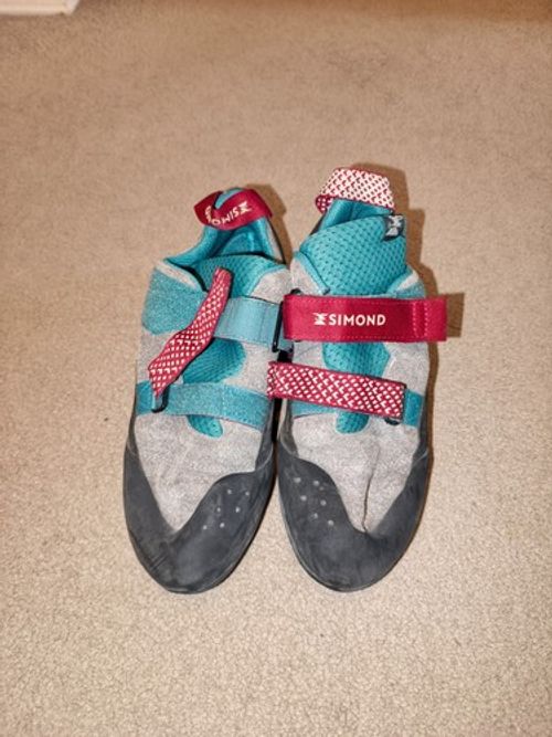 Simond Klimb Climbing Bouldering Shoes UK 8 EU 42 Turquoise Grey Vibram