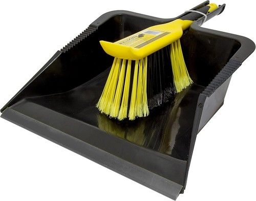 Charles Bentley Bulldozer Heavy Duty Tough Strong Stiff PVC Dustpan & Brush Set