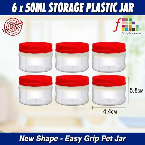 PLASTIC STORAGE JARS | SCREW TOP PET JARS | FOOD CONTAINERS | VARIOUS SIZES JAR