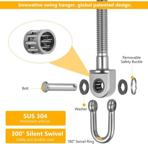 2 Pcs Heavy Duty Swing Hangers Hooks with 235 mm x 180 x 40 mm, Silvery — image 4