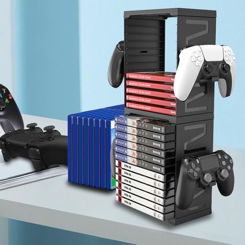 Game Storage Tower Universal Vertical Stand Holds 24 Discs for PS5 PS4 Xbox A — image 11