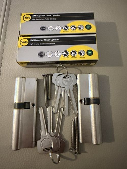 YALE KM Superior Euro Cylinders X2 Keyed Alike 40/55mm (95mm) KM3550-NP-KA
