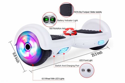 White Hoverboard with LED Wheels UL2272 Certified — image 8