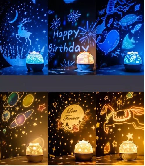 6 Different Projection Films LED Night Light 360° Rotating Star Projector Lamp — image 10