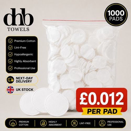 Lint Free Cotton Wool Pads 1000pcs | Soft Round Cosmetic Makeup Remover | Face — image 2
