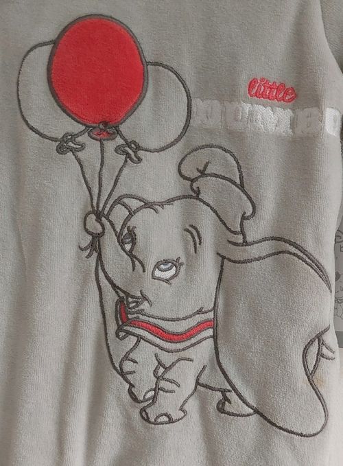 Baby Unisex Grey Disney Dumbo Padded Hooded Pramsuit 6-9 Months — image 3