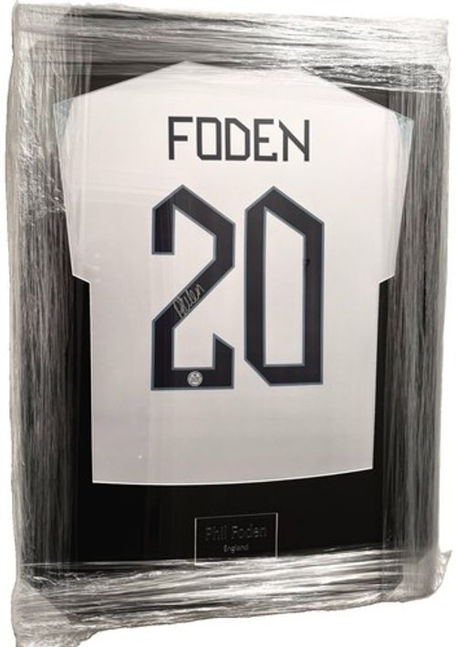 Phil Foden Framed Signed Football Shirt, Certified Private Signings with COA