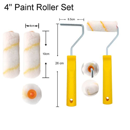 Set Paint Rollers Extension Pole Tray Brush Roller Sleeves Painting Wall Ceiling — image 5