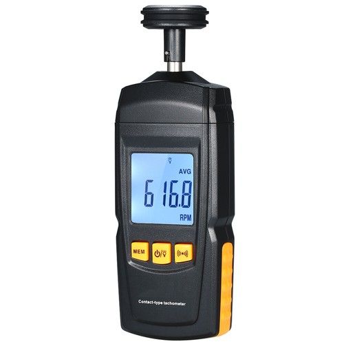 Digital Contact Tachometer LCD Tach Meter 0.5 ~ 19999 RPM Motor Speedometer New
