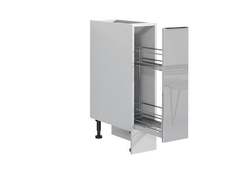 Kitchen Cabinet Pull Out Storage Basket 200mm Unit Grey Gloss Base Cupboard Star — image 3
