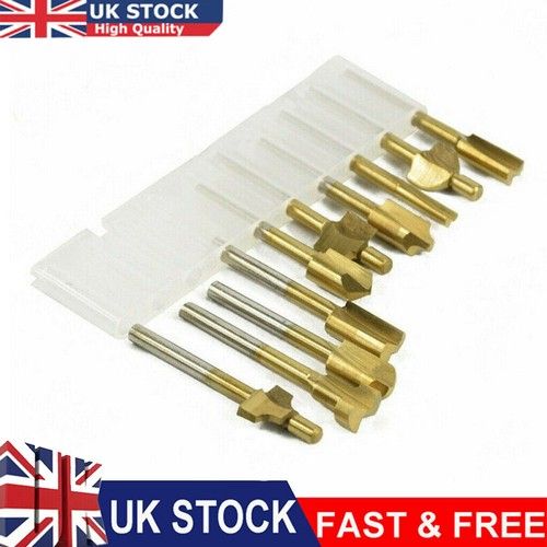 10x Rotary Tool Sets 1/8" 3mm Shank HSS Titanium Router Bits Fit For Dremel UK