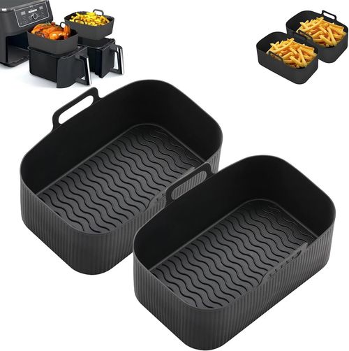 2X Silicone Air Fryer Liners Ninja Premium Dual Reusable Non-Stick Basket Insert — image 16