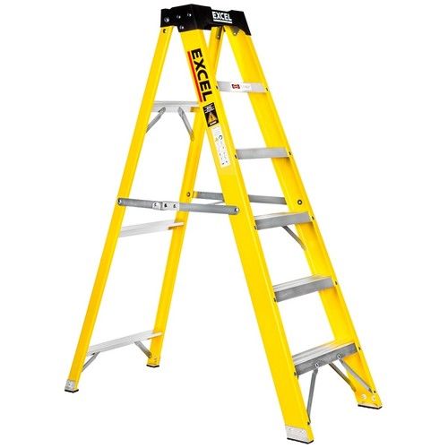 Excel Electricians Fibreglass Step Ladder 3/4/5/6/8 Tread 0.72m - 1.91m EN131