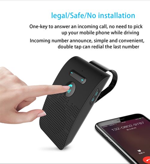 Wireless Bluetooth Speaker Hands-Free Car Kit Speakerphone Visor Clip Receiver — image 3