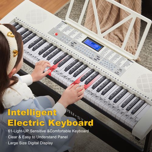 ♬Mustar LCD 61 Light-Up Keyboard Portable Beginner Learning Electronic Piano — image 9