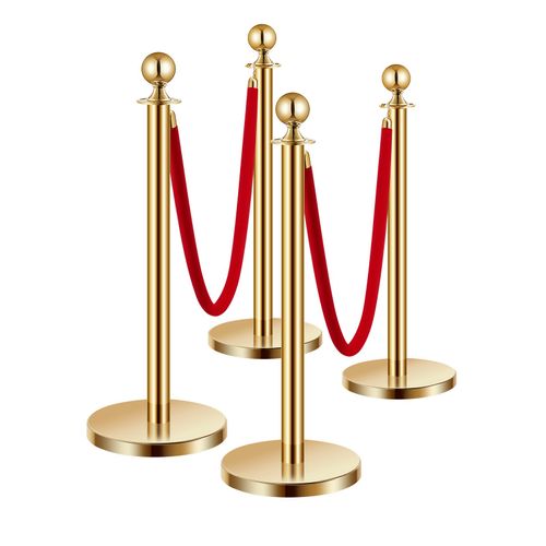 VEVOR 4 Pcs Gold Stanchion Post 2 Red Velvet Ropes Sand Injection Hollow Base — image 11