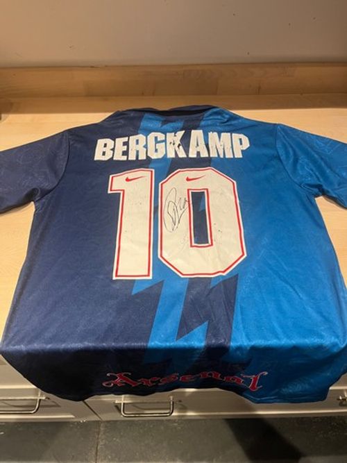dennis bergkamp signed arsenal shirt